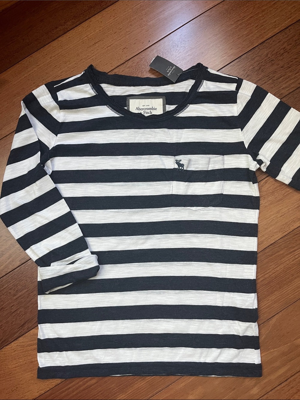 NWT Vintage Y2K Abercrombie Moose Logo Striped Shirt